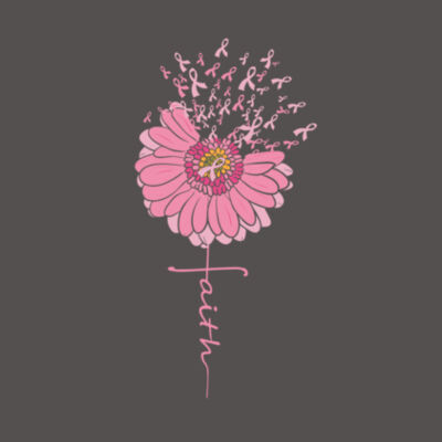Breast Cancer Faith Flower - Bella Unisex CVC Jersey Tee Design