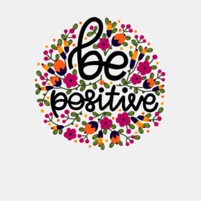 Be Positive Floral - Bella Unisex CVC Jersey Tee Design