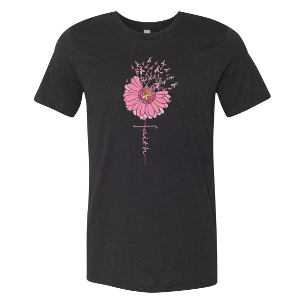 Breast Cancer Faith Flower - Bella Unisex CVC Jersey Tee Thumbnail