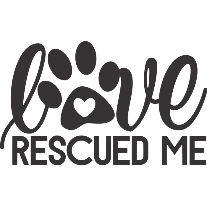 love rescued me pawprint Thumbnail
