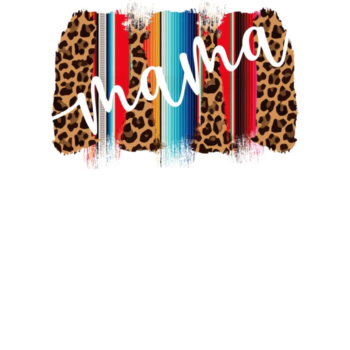 Leopard and Serape Mama V Neck Thumbnail