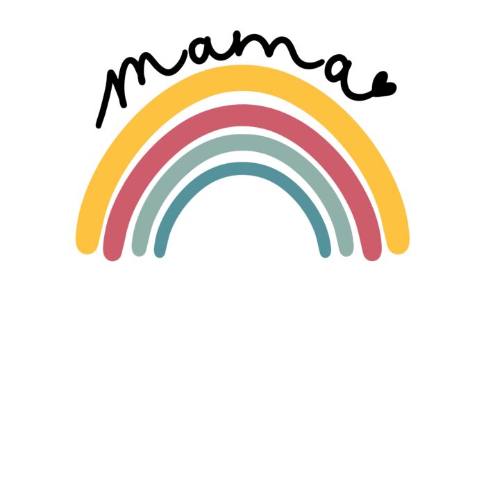 Mama Rainbow Heart Crew Neck T Shirt Thumbnail