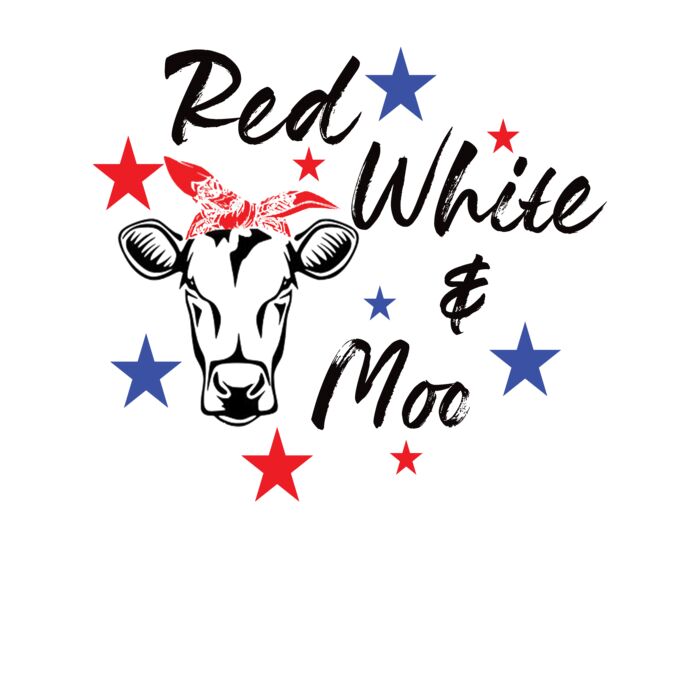 Red White and Moo Crew Neck T Shirt Thumbnail