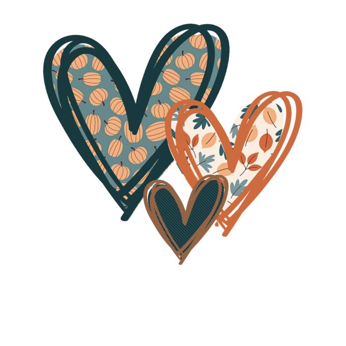 Fall Pattern Hearts Youth T Shirt Thumbnail