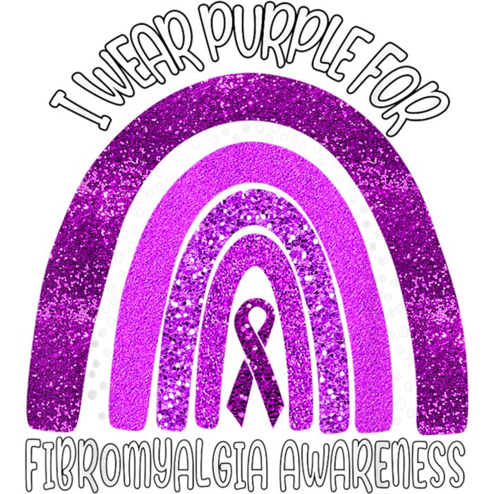 I wear purple for fibromyalgia awareness rainbow T Shirt Thumbnail