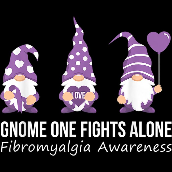 Gnome One Fights Alone Shirt Fibromyalgia Awareness Warrior T Shirt Thumbnail