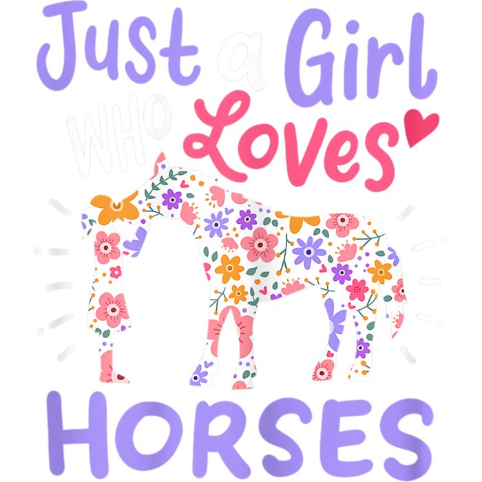 Just A Girl Who Loves Horses Cute Gift for Horse Lovers T Shirt Thumbnail