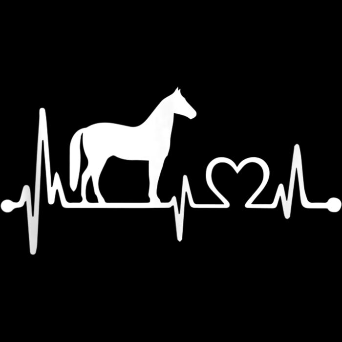 Comical Ladies Horse Heartbeat Horse Lover Graphic Tank Top Thumbnail