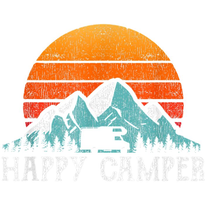 Happy Camper   RV Camping Shirt 70s Retro Motorhome T Shirt Thumbnail