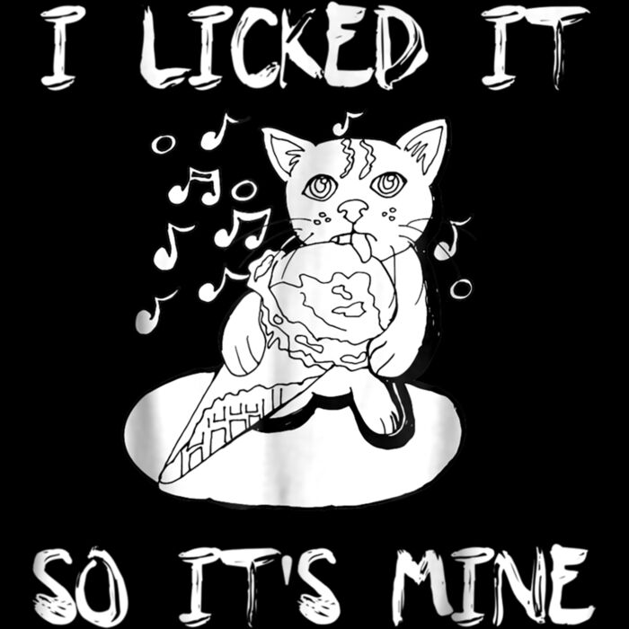 Cute Cat Ice Cream Gift T Shirt   I Licked It So Its Mine Thumbnail