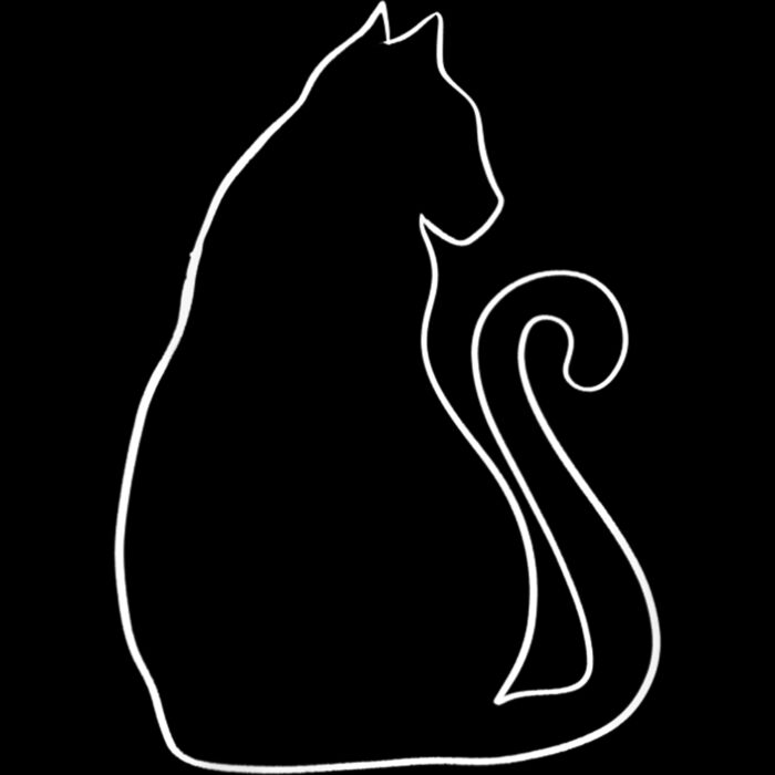 Womens Cat Art Cute Cat Silhouette Cat Person V Neck T Shirt Thumbnail