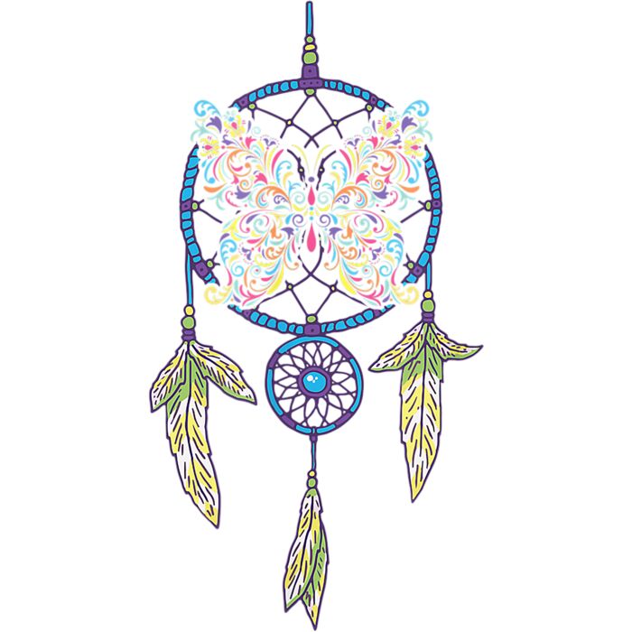 Boho Butterfly Feathers Native American Indian Dreamcatcher T Shirt Thumbnail