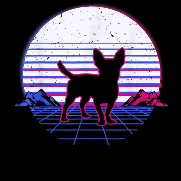 Chihuahua Dog Puppy Retro Vintage Sunset Gift T Shirt Thumbnail