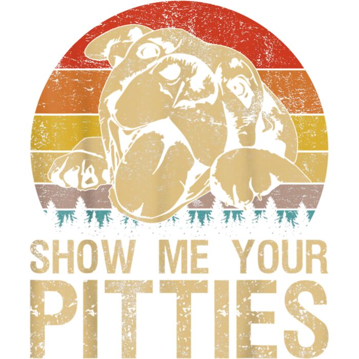 Show Me Your Pitties Funny Pitbull Dog Lovers Retro Vintage T Shirt Thumbnail