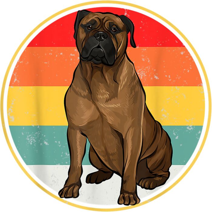 Vintage Retro Sunset Bullmastiff Dog T Shirt Thumbnail