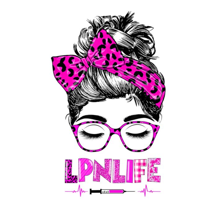 LPN Life Nurse Women Messy Bun Leopard RN CNA LPN Healthcare Thumbnail