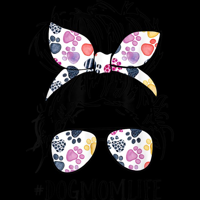 Dog Mom Life Messy Bun Hair Mothers Day Women Animal Tees T Shirt Thumbnail