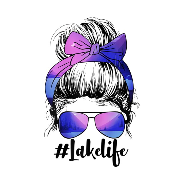 Womens Th Lake Life Messy Bun Funny Boating Sailing Outdoo Thumbnail