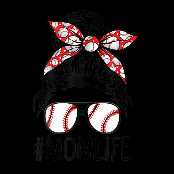 Mom Life Softball Baseball Mothers Day Messy Bun Thumbnail