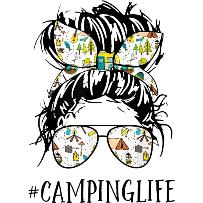 CAMPING LIFE MOM   Messy Bun MOM CAMPING LIFE T Shirt Thumbnail