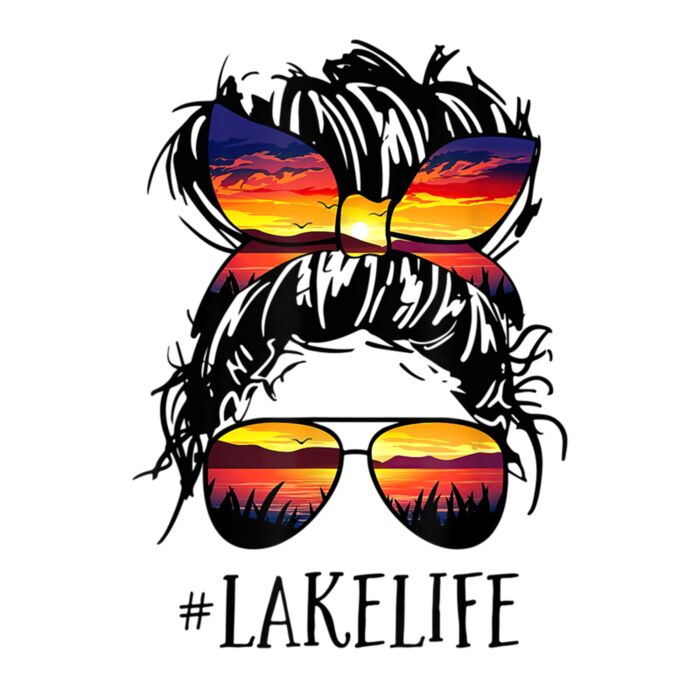 remake2Lake Life Shirt Messy Bun Girls Women Mom Mother Grandma gigapixel Thumbnail