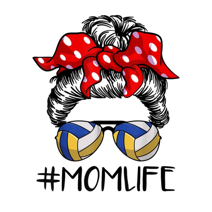 Mom Life Volleyball Messy Bun For Mothers Day Thumbnail