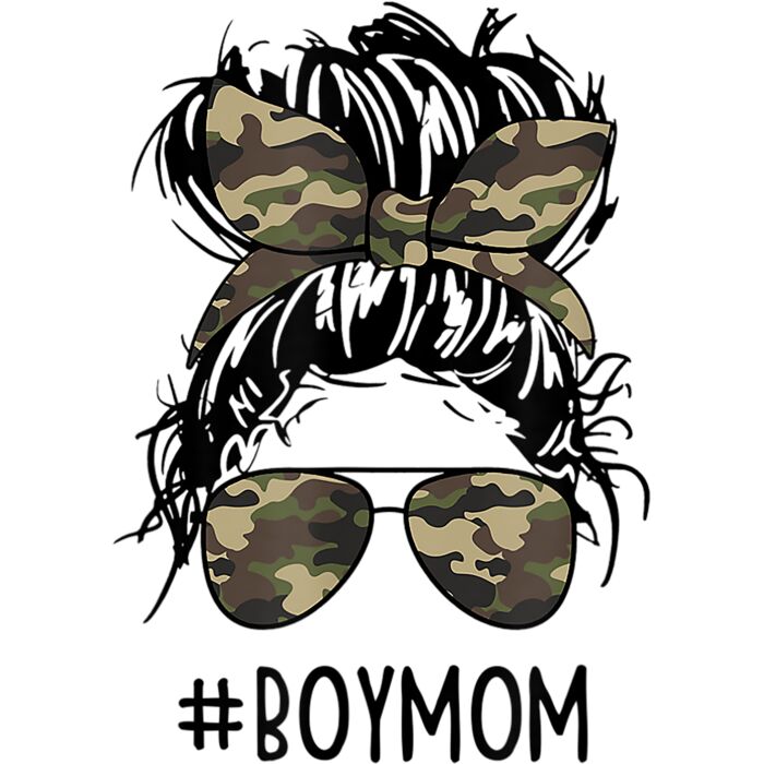 Boy Moms Funny Messy Bun Mom Life Motherhood Mom Of Boys T Shirt Thumbnail