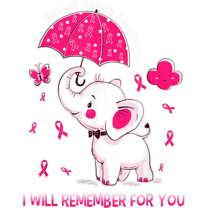 Breast Cancer Awareness Elephant T Shirt Thumbnail