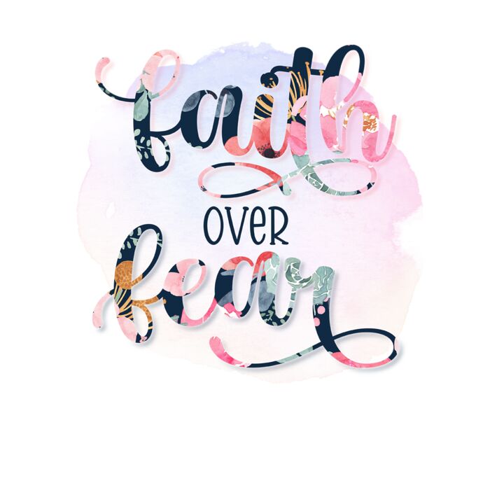 faith over fear pink floral Thumbnail