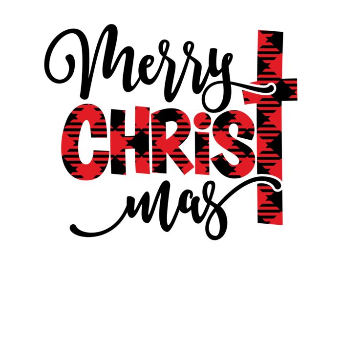 MERRY CHRISTMAS BUFFALO PLAID CROSS Thumbnail